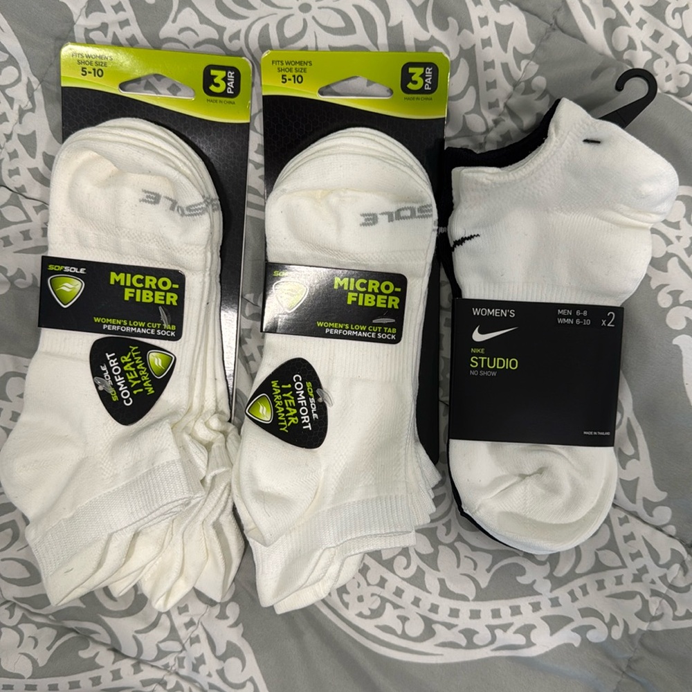 Two 3pk and one 2 pk womens socks